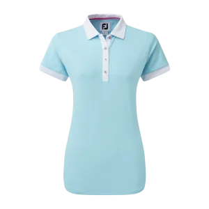 2023 FootJoy Womens Short Sleeve Color Block Polo - Blue