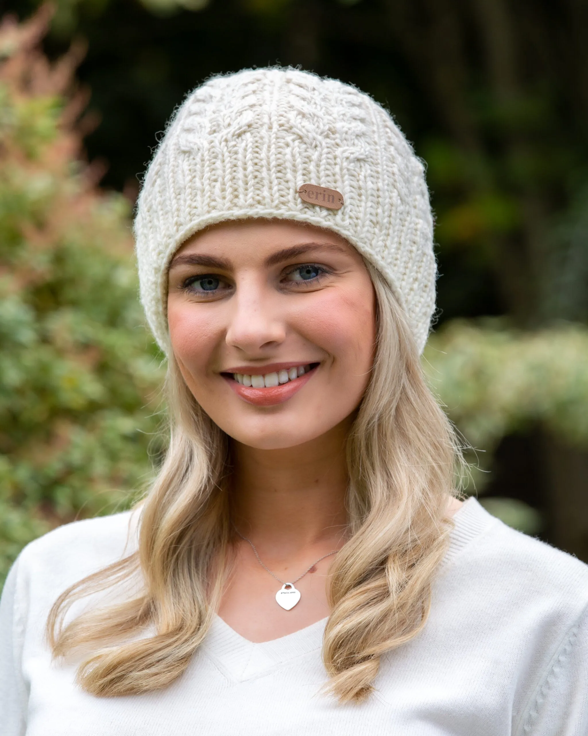 Aran Cable Pullon Hat - Natural