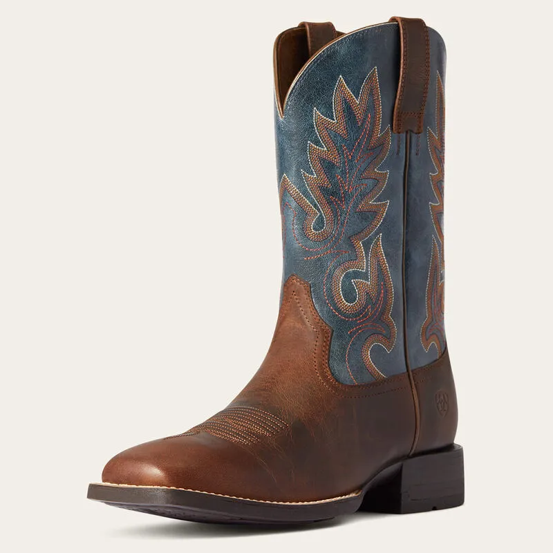 ARIAT MEN’S LAYTON WESTERN BOOTS | WEATHERED CHESTNUT/ RAIL BLUE