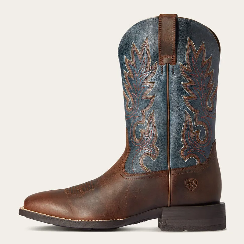 ARIAT MEN’S LAYTON WESTERN BOOTS | WEATHERED CHESTNUT/ RAIL BLUE