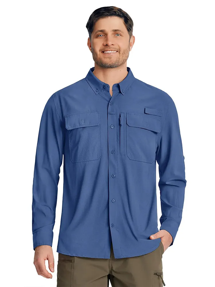 Ashore Shop UPF 50  Sun Protection Fishermen Shirts Men's Quick Dry Long Sleeve Shirts