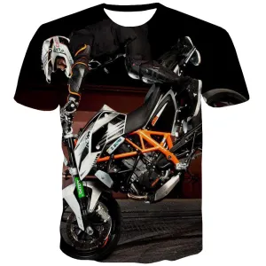 Bicycle T shirts Men Metal Tshirt Anime City T shirts Funny Psychedelic T-shirts 3d