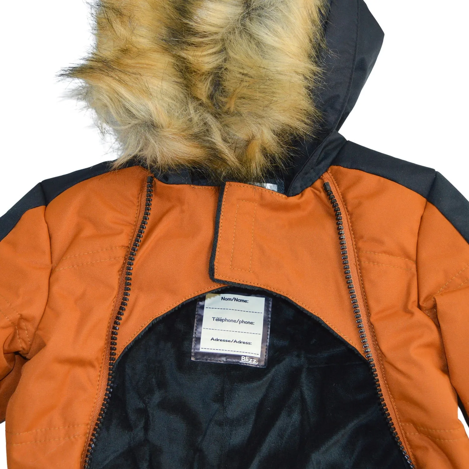 Blizz Baby Boys Orange Snow Suit - 1 piece - (6m to 24m) - 24WBLI3415