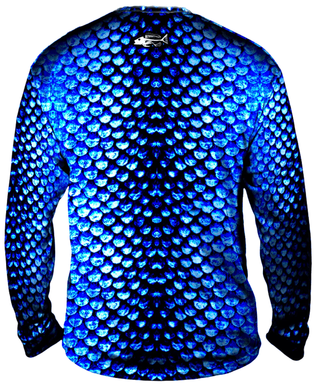 Bold Aqua Scales Long Sleeve Big & Tall