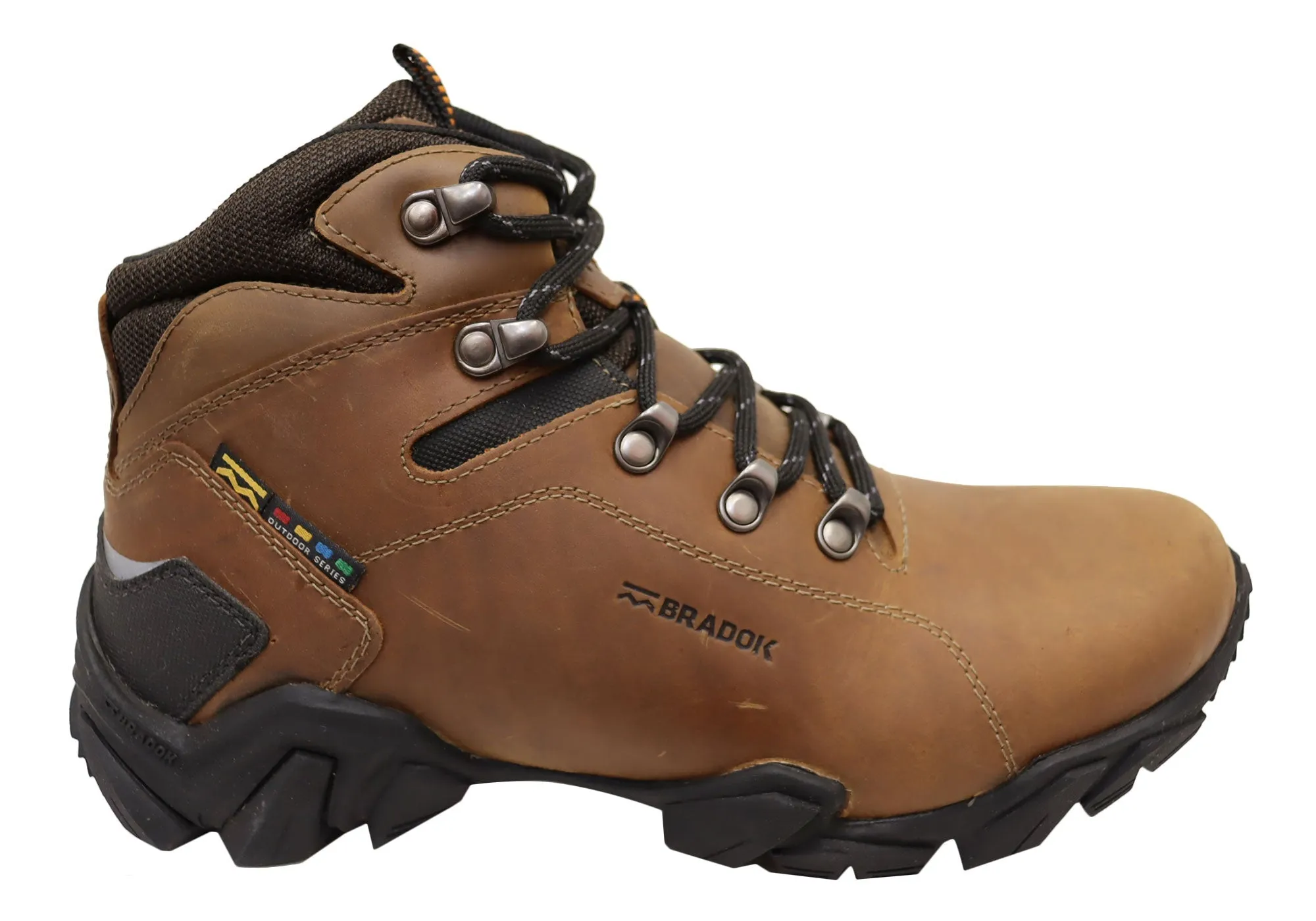 Bradok Raptor 2 Mens Comfortable Leather Hiking Boots Made In Brazil