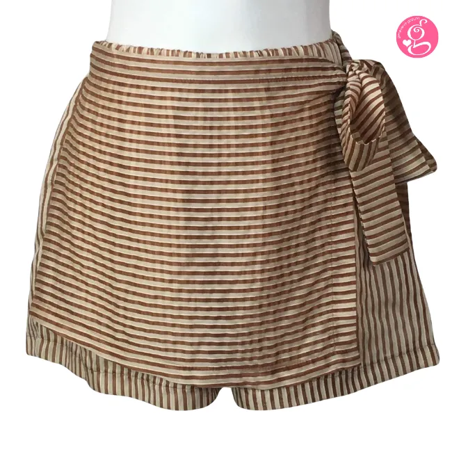 Candy Stripes Fabric Skort with Tie Side