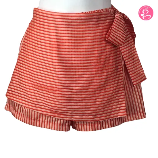 Candy Stripes Fabric Skort with Tie Side