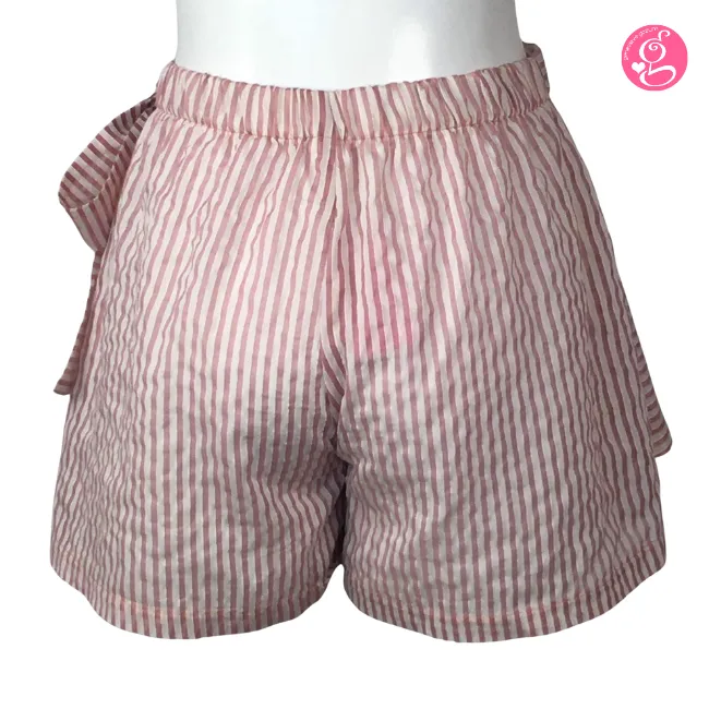 Candy Stripes Fabric Skort with Tie Side