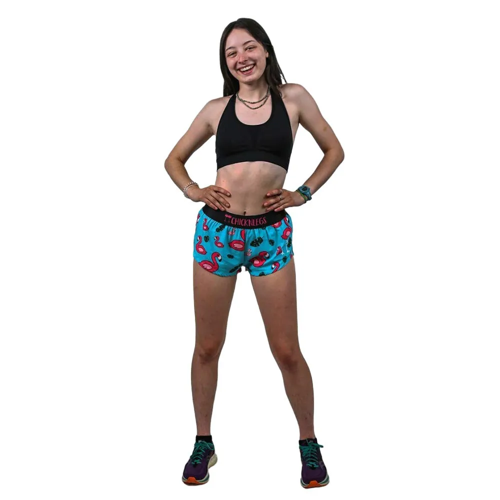 ChicknLegs Women's Flamingo Split Shorts 1.5"