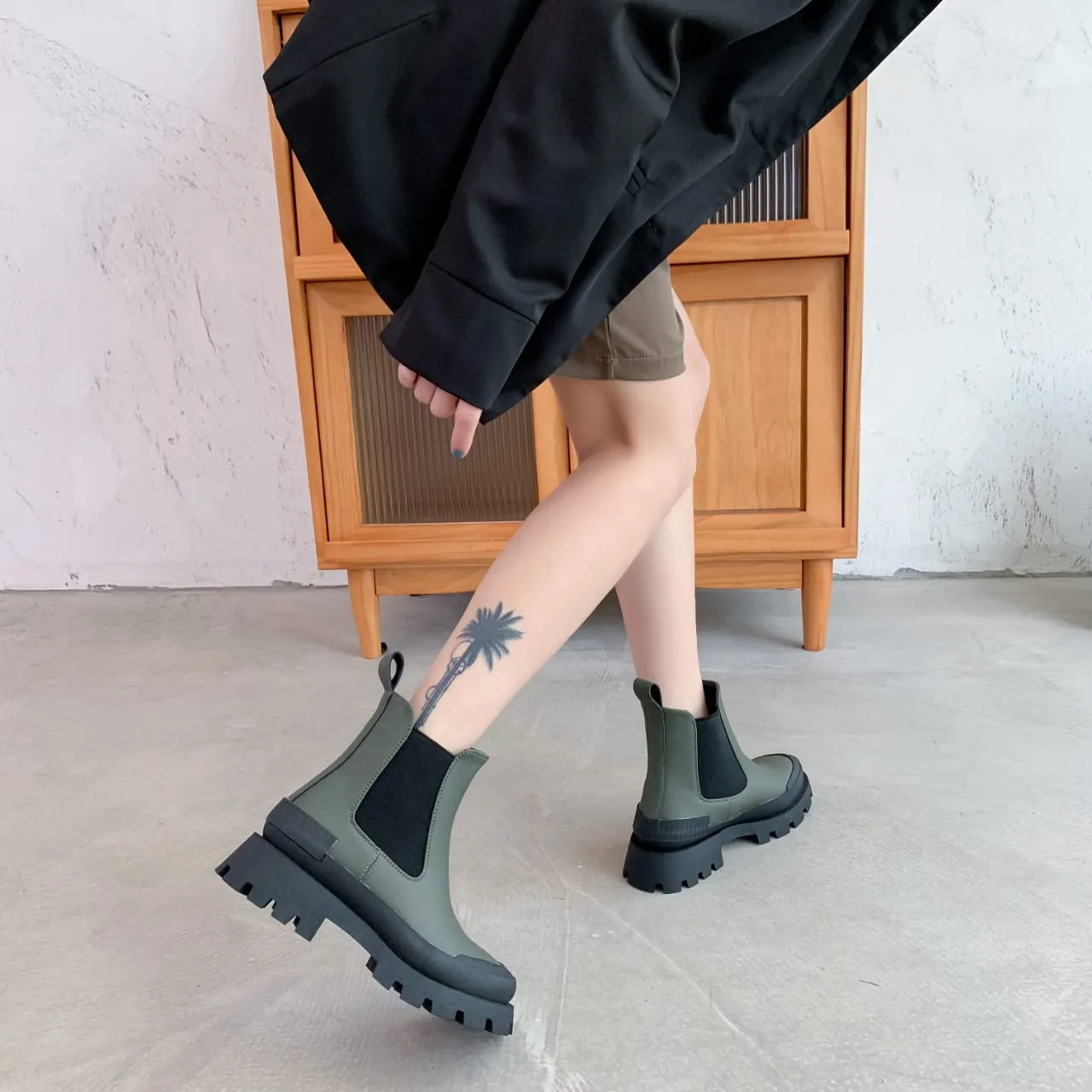 Chunky Heel Project Ankle Boots