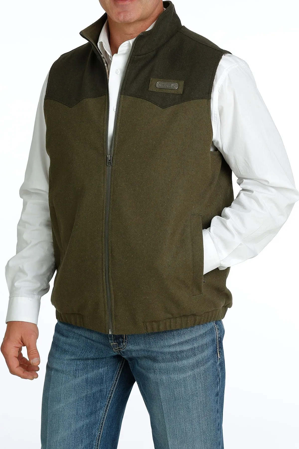 Cinch Men's Concealed Carry Olive Wooly Vest