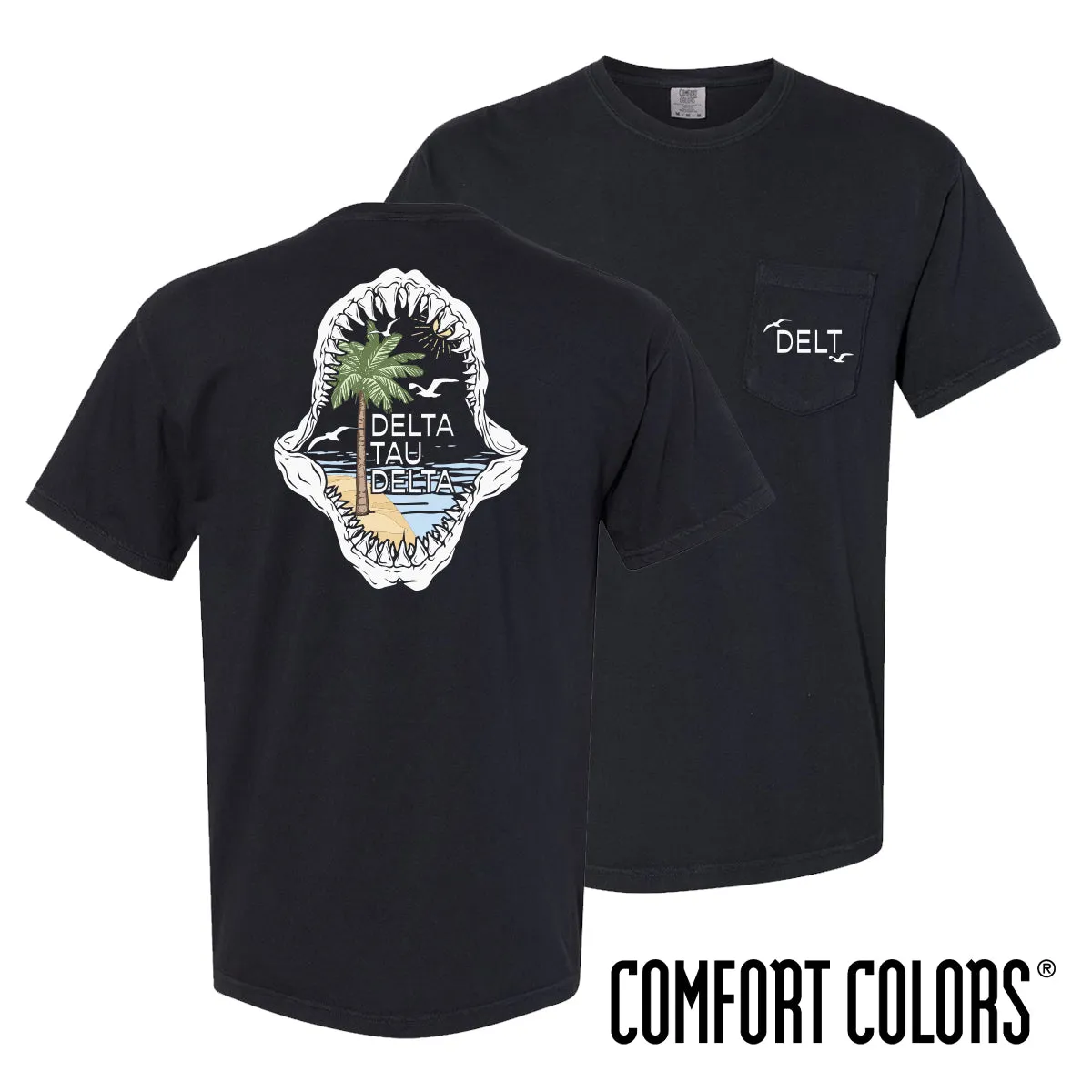 Delt Comfort Colors Shark Bite Black Short Sleeve Pocket Tee