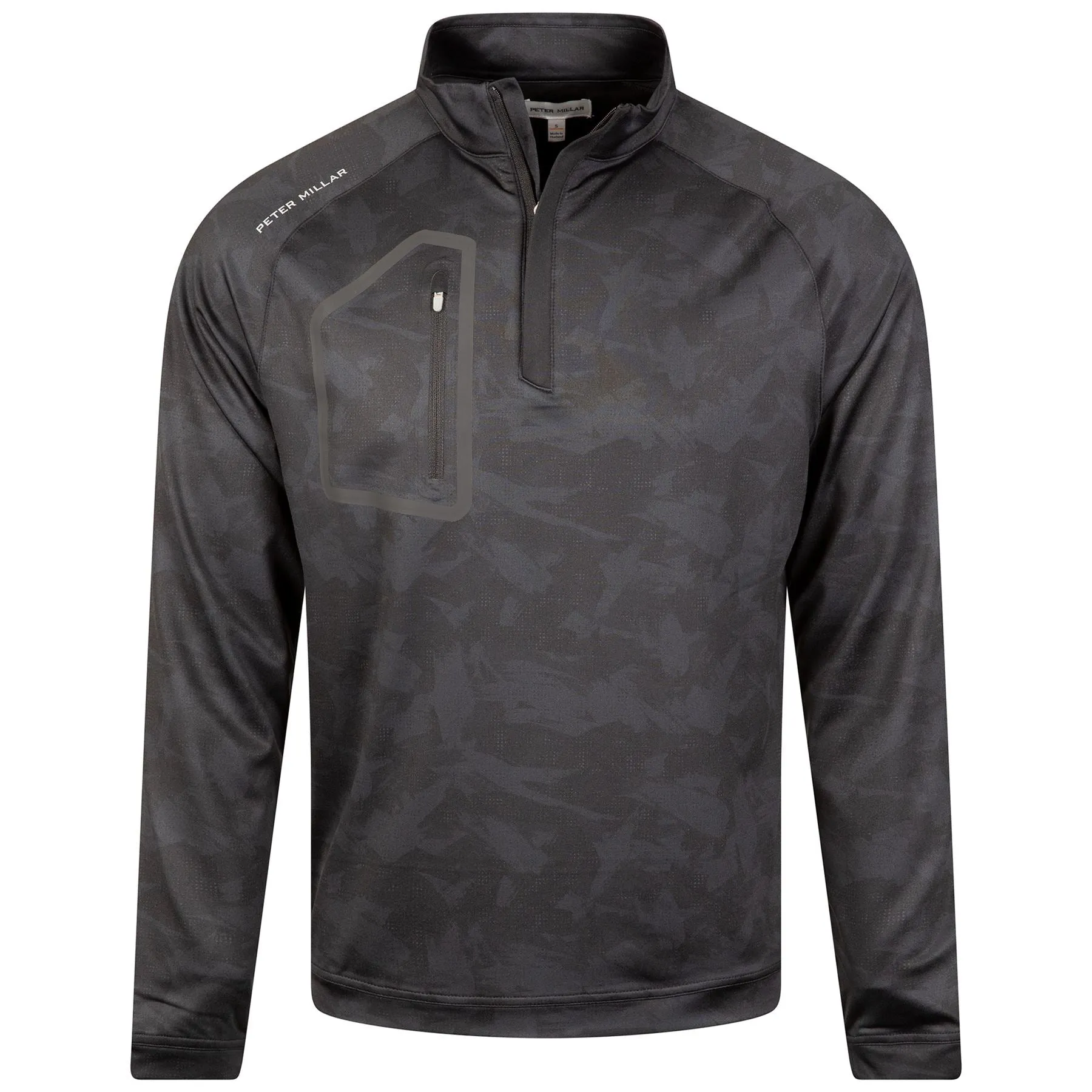 Forge Brushstroke Camo Performance Quarter Zip Black - AW23