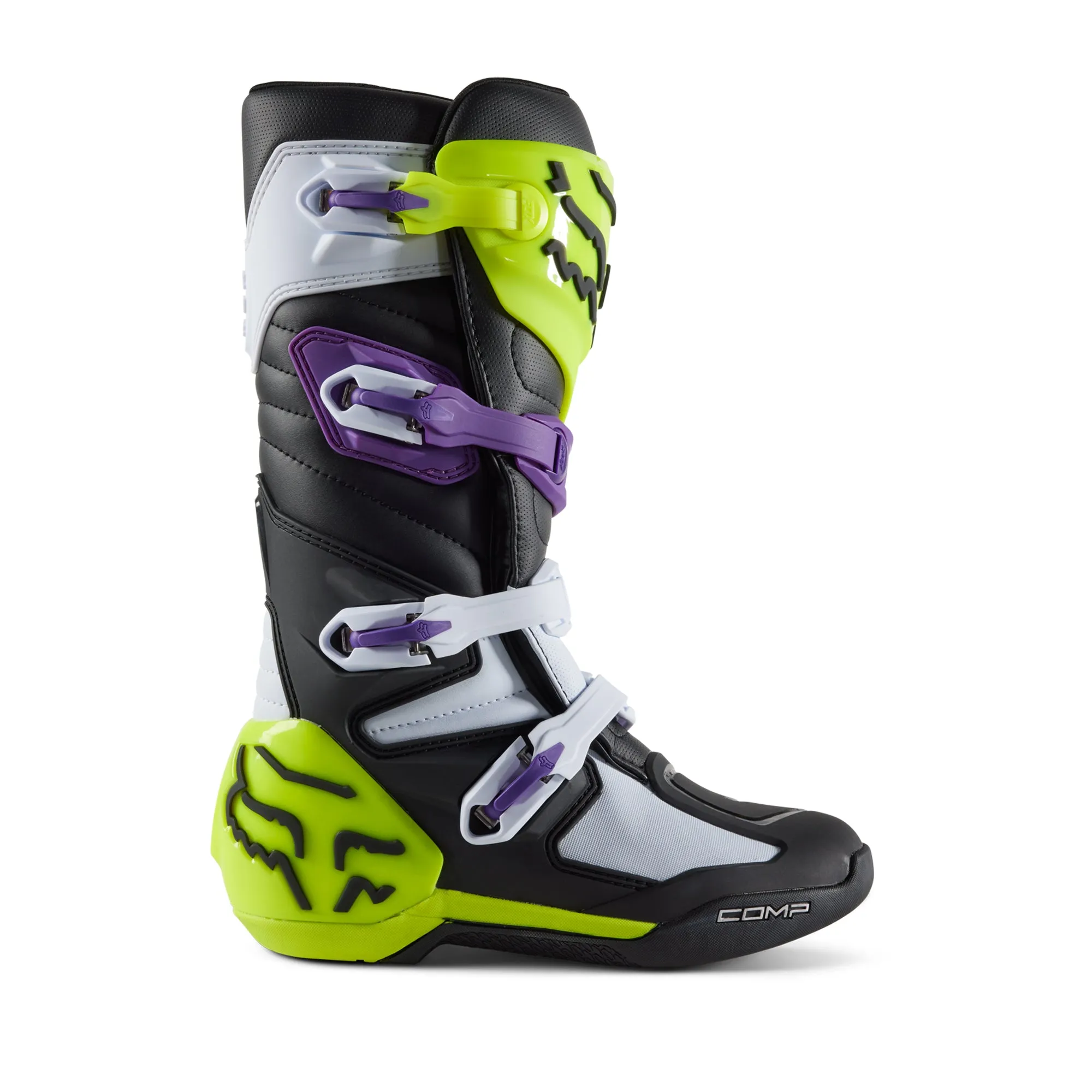 Fox Racing  Comp Motocross Boots Positac TPU Plating Buckle Closure Ultraviolet