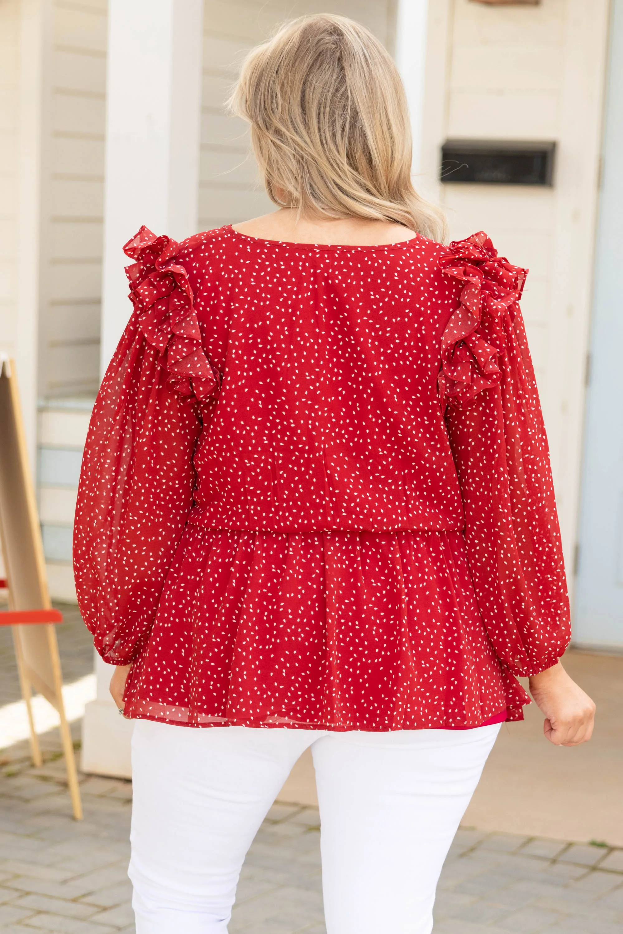 Fun In The Air Tonight Blouse, Red