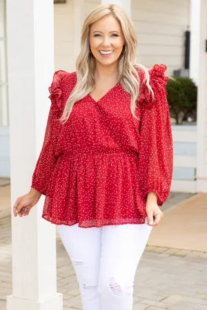 Fun In The Air Tonight Blouse, Red