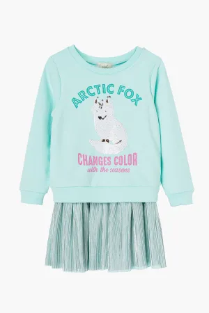 Girls Dress Peek Kids Arctic Fox (Size 4/5 left)