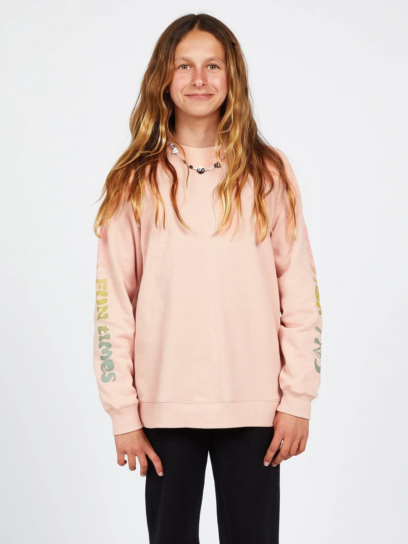 Girls Truly Stokin Boyfriend Sweatshirt - Hazey Pink