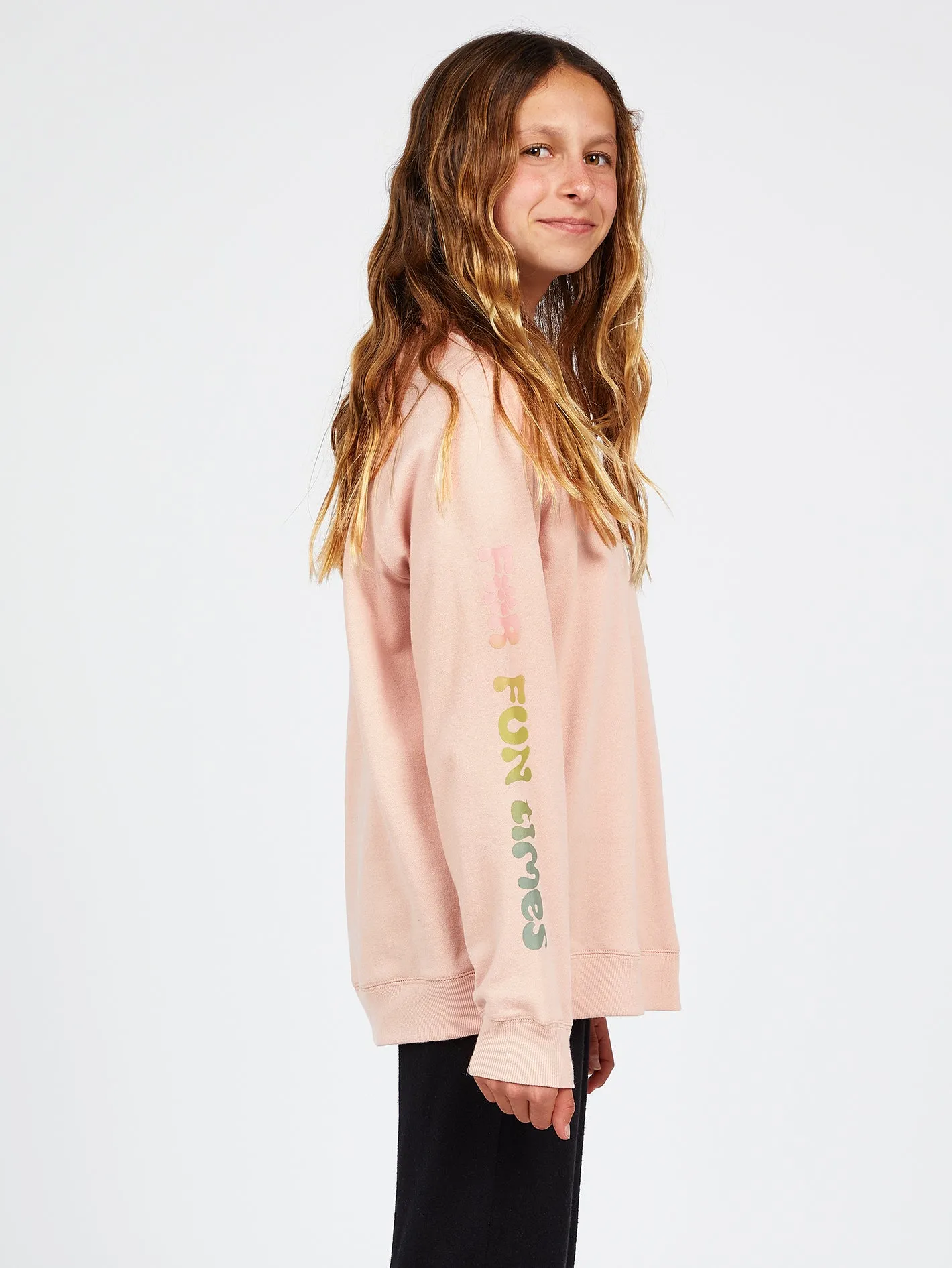 Girls Truly Stokin Boyfriend Sweatshirt - Hazey Pink