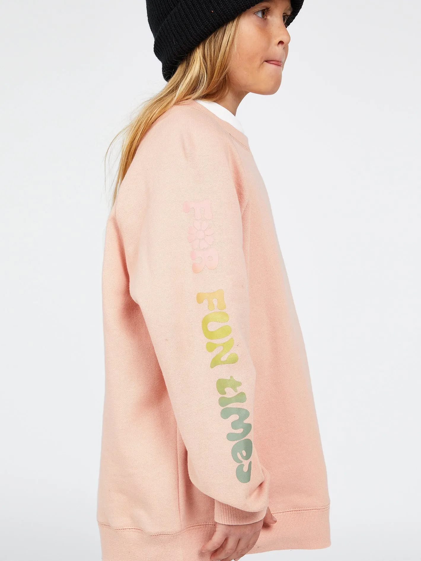 Girls Truly Stokin Boyfriend Sweatshirt - Hazey Pink