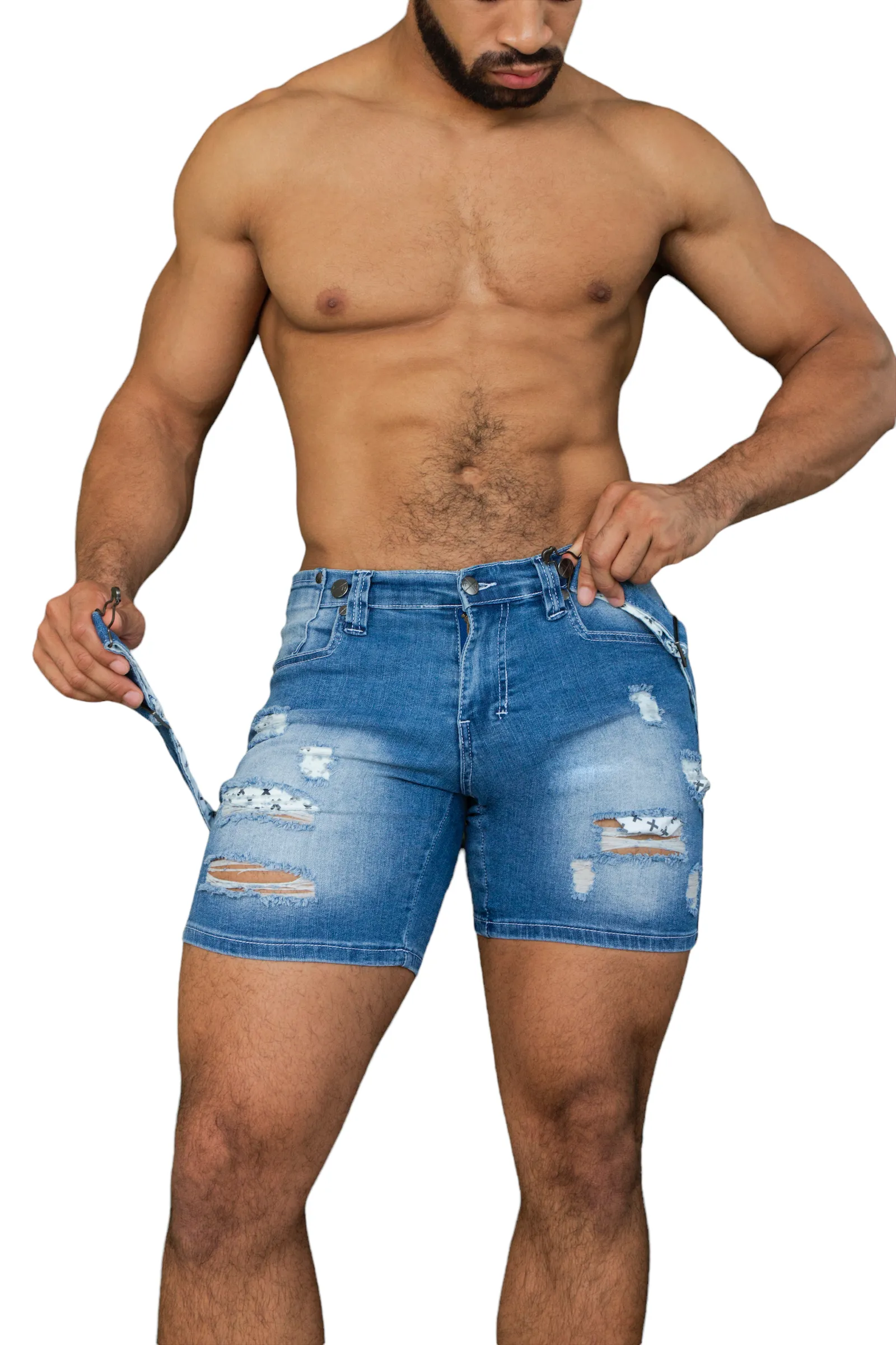 HOMAR SKY BLUE Short with RIPS