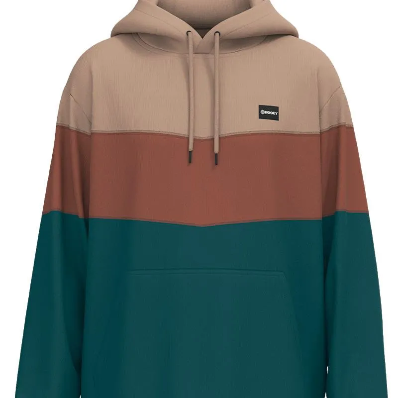 Hooey Men's "Breck" Color Block Hoodie in Tan, Maroon, & Navy