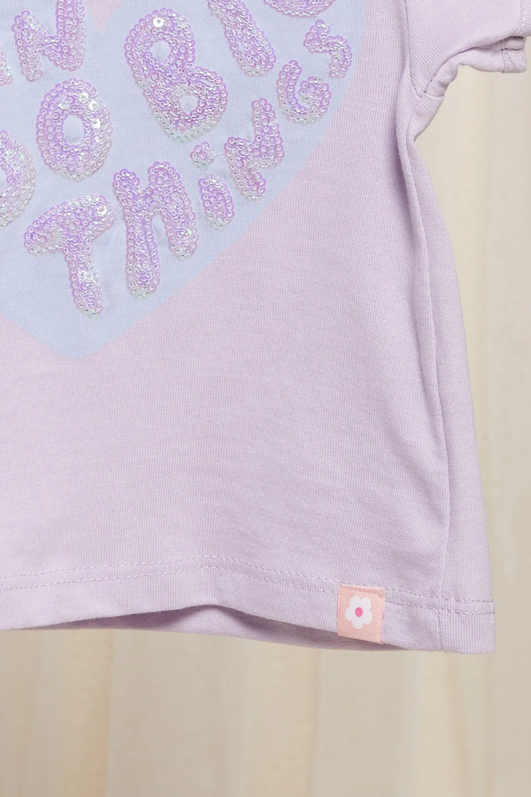 Infant Girls Lilac Embellished Top