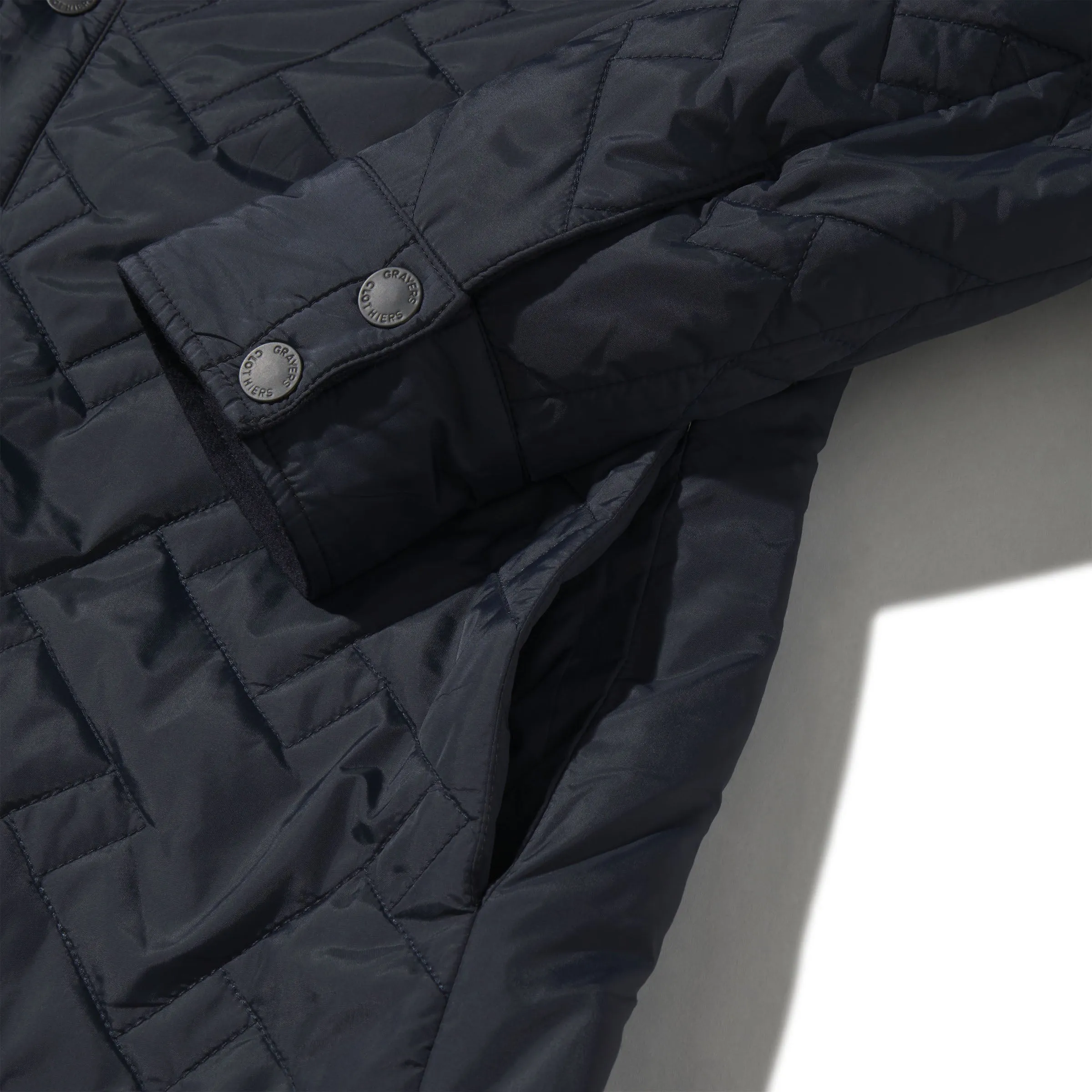 Insulated Reversible Shirt Jacket - Navy