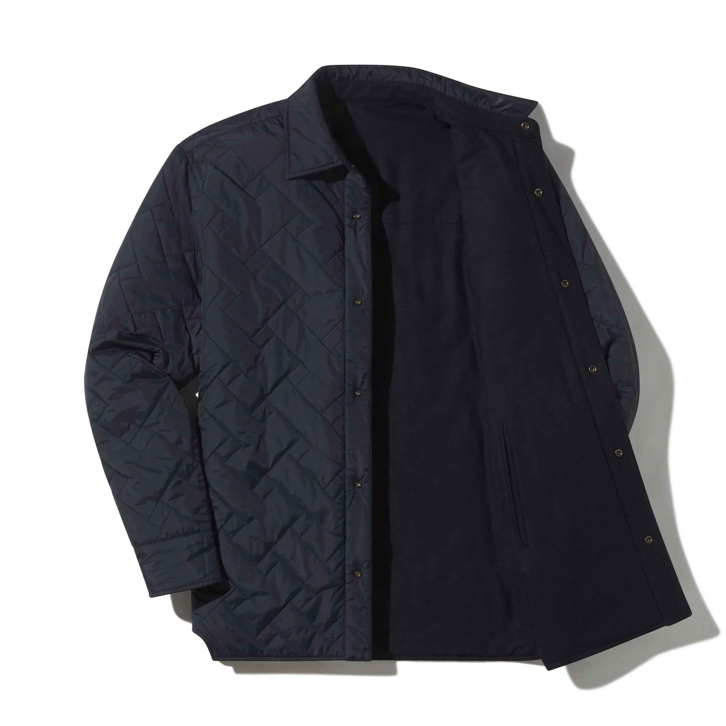 Insulated Reversible Shirt Jacket - Navy