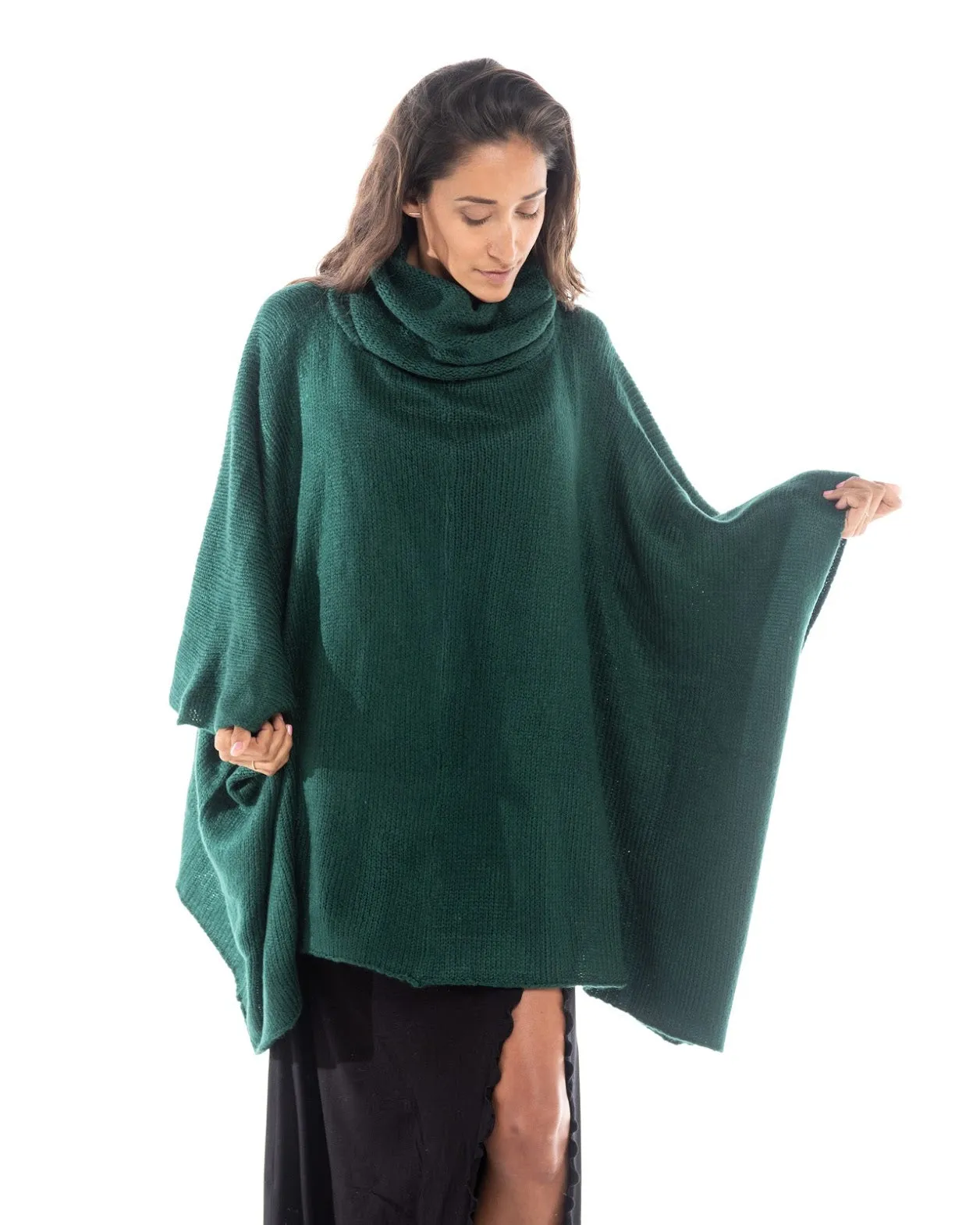 Knitted Poncho Kaftan Neck