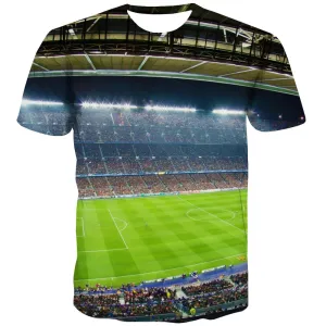 Lawn T shirts Men Football T-shirts 3d Athletics Tshirts Cool Stadium T shirts Funny