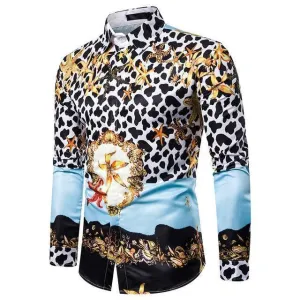 Leopard Print Men' Shirt