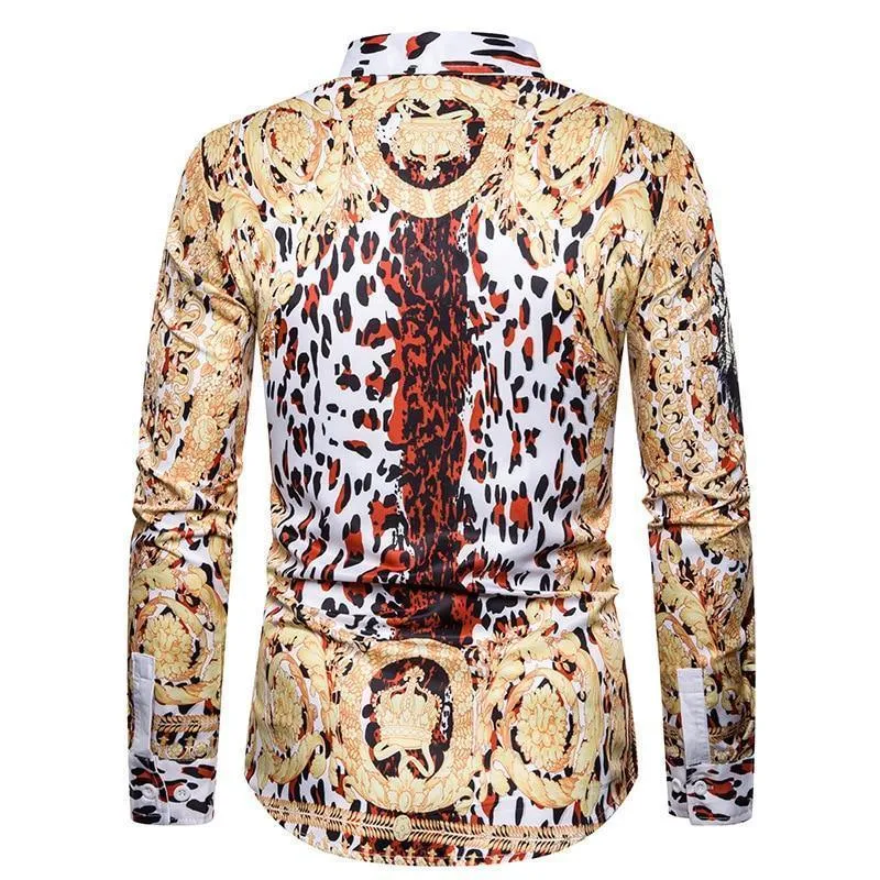 Leopard Print Men' Shirt