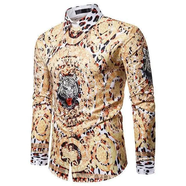 Leopard Print Men' Shirt