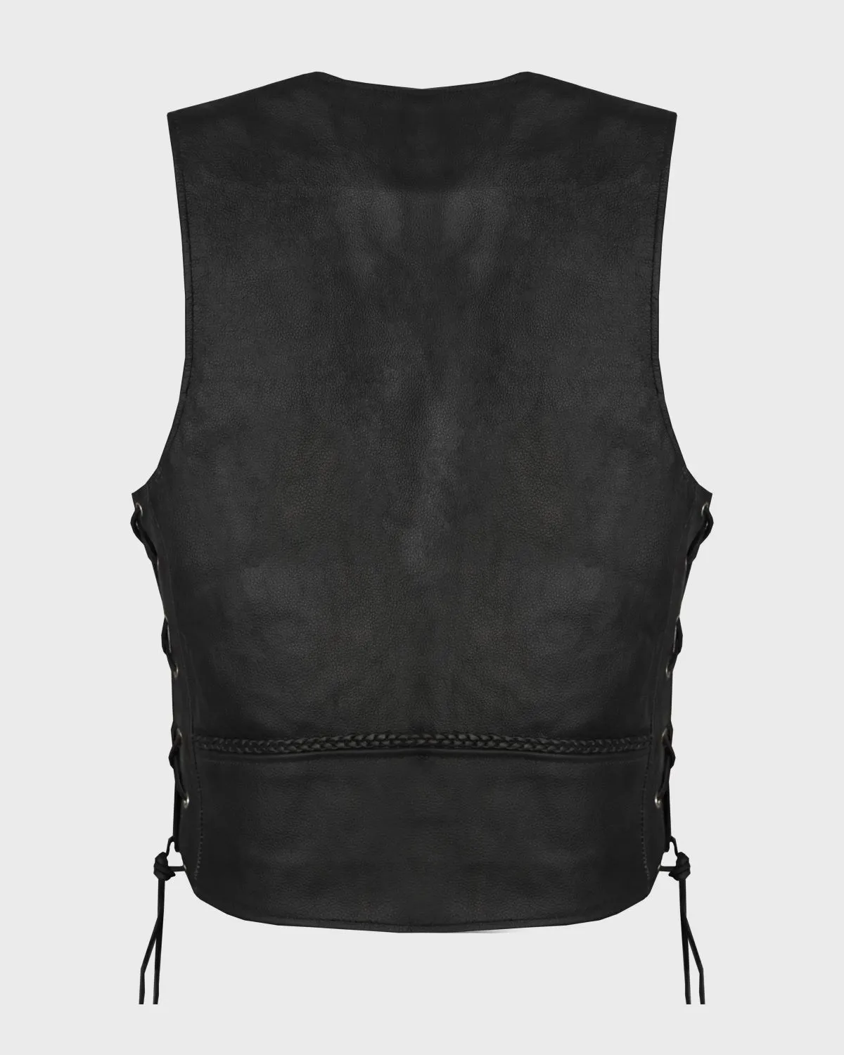 Men's Leather Vest With Buffalo Nickel Snaps