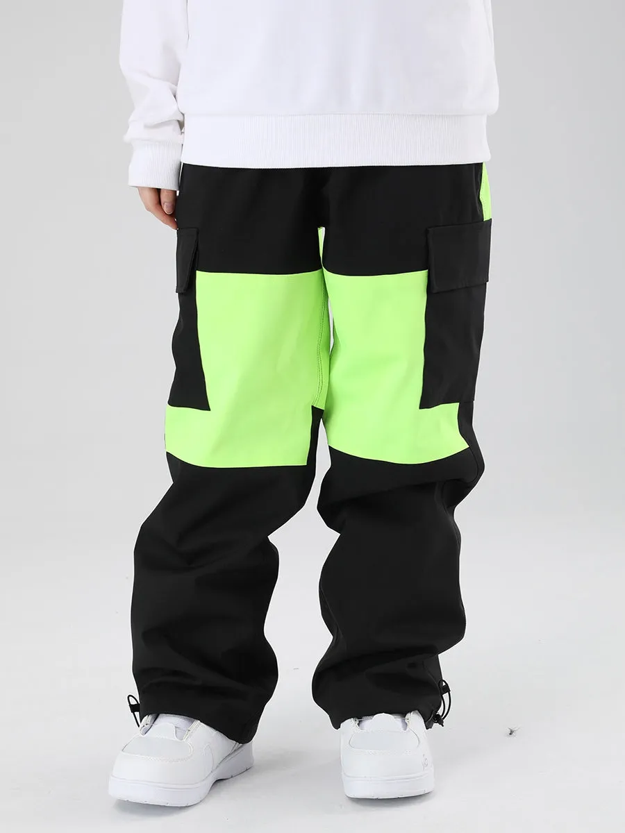 Men's Snowboard Pants Color Block Design