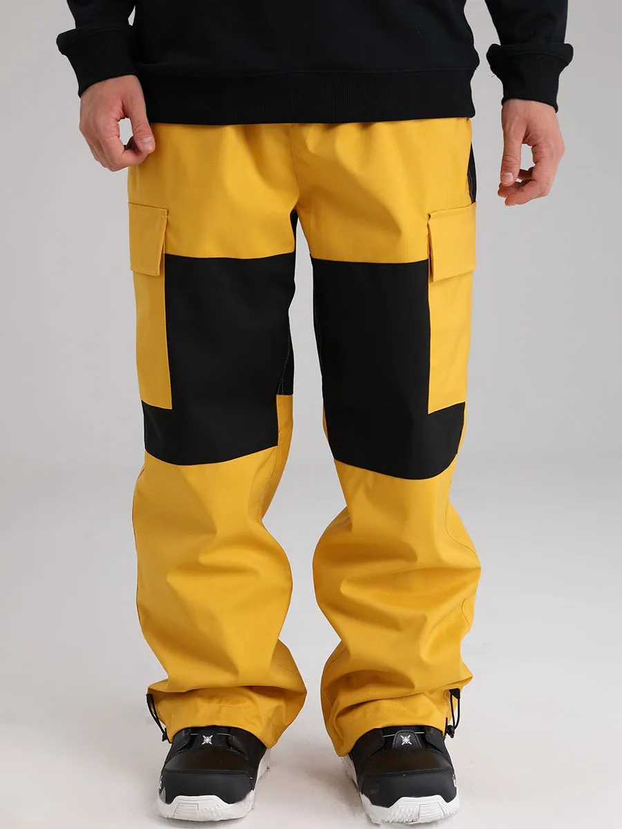 Men's Snowboard Pants Color Block Design