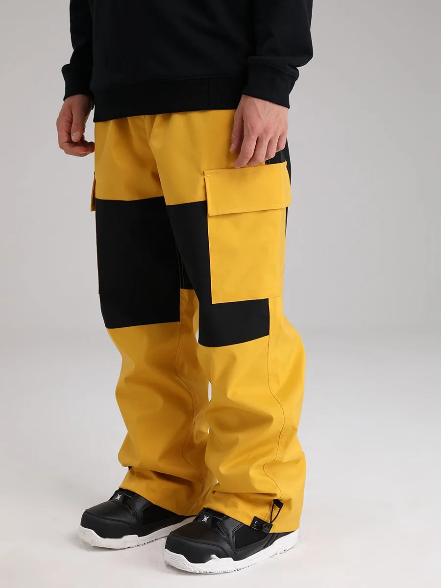 Men's Snowboard Pants Color Block Design