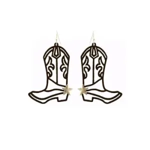 Metal Cowboy Boot Earring