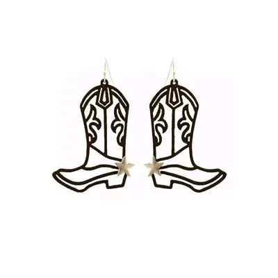 Metal Cowboy Boot Earring