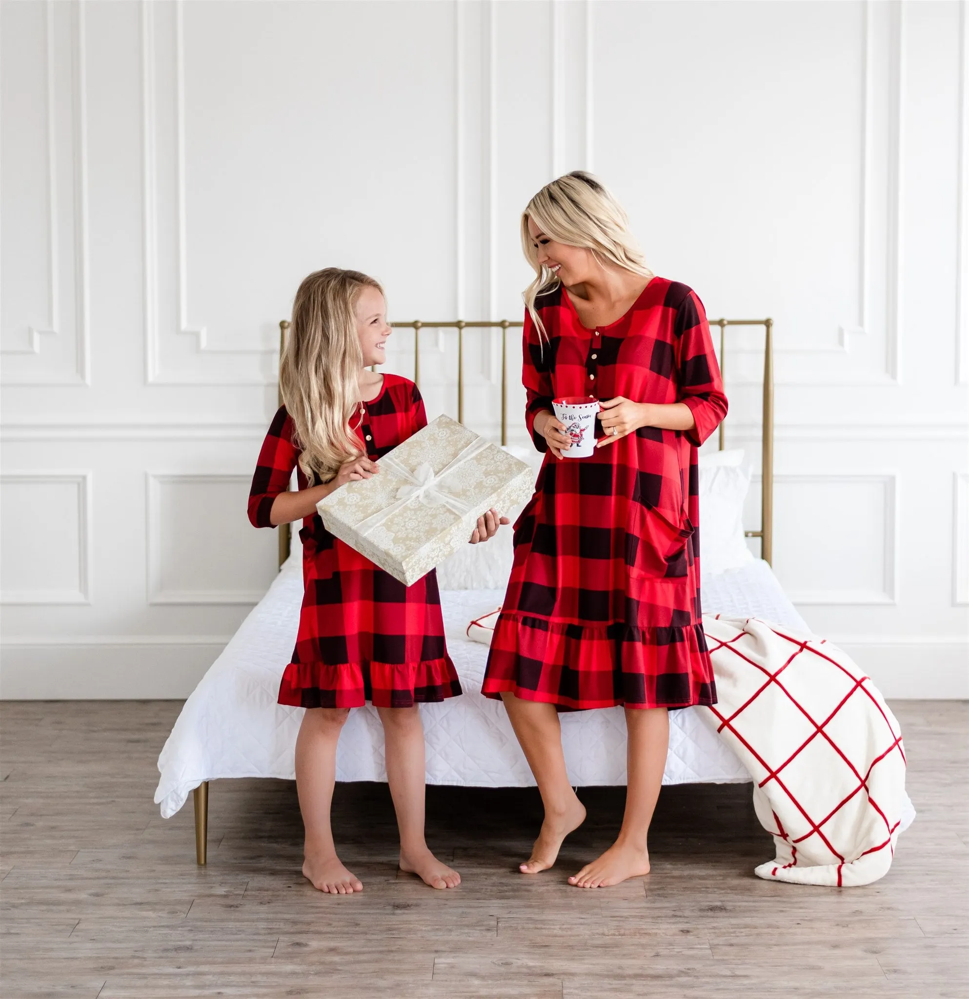 Mommy and Me Holiday House Dress: Girls' Buffalo Plaid