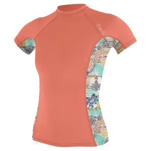 O'Neill Women's Side Print S/S Rash Vest Nectar Zephora