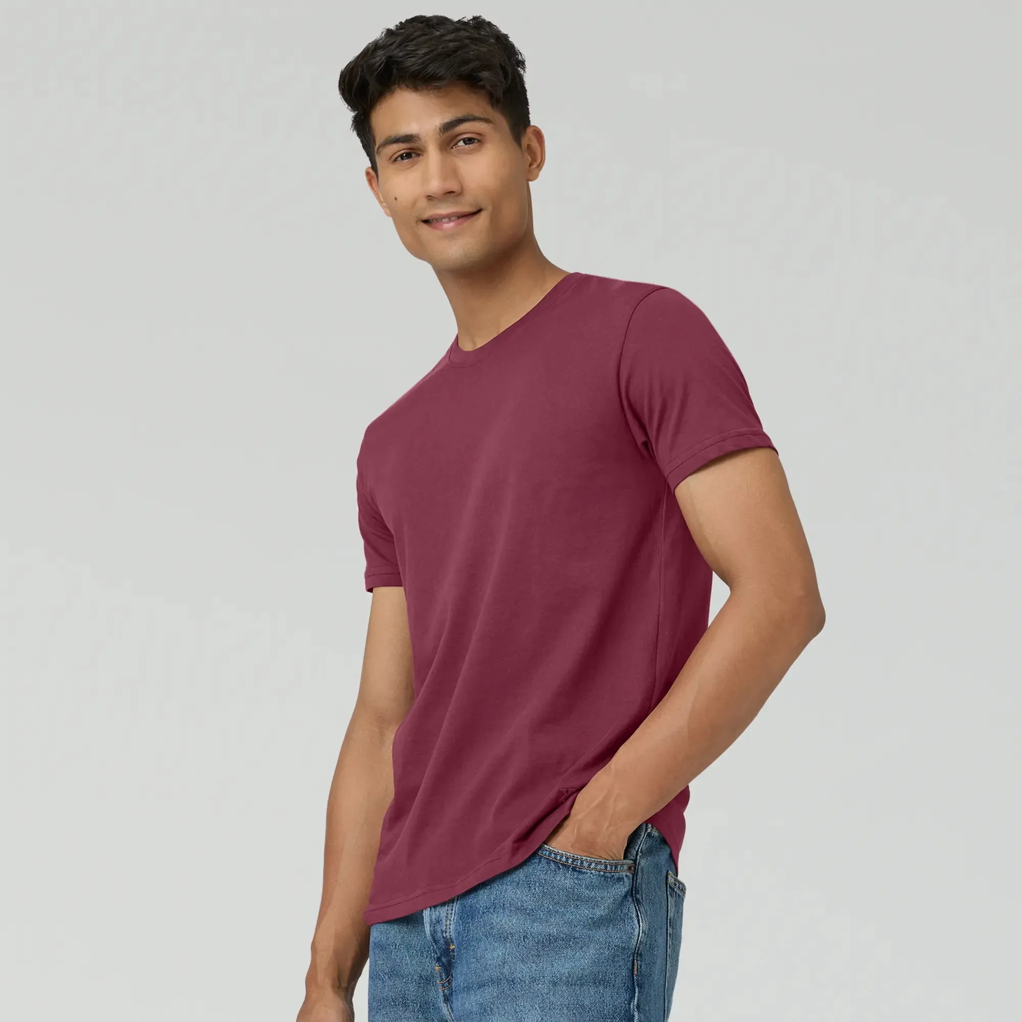 Pace Combed Cotton T-shirts Bold Burgundy