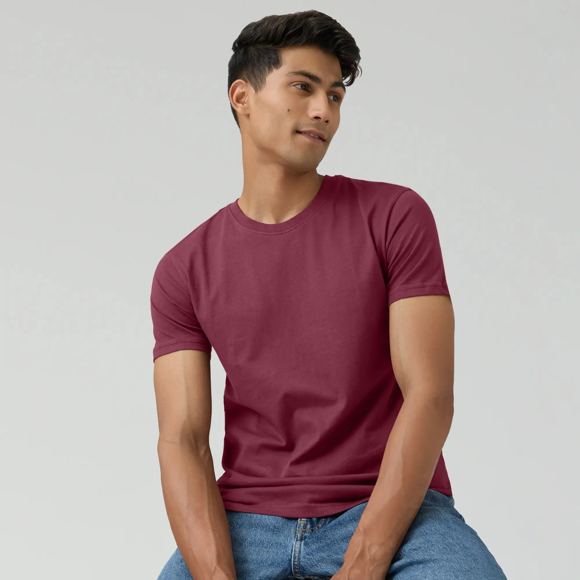 Pace Combed Cotton T-shirts Bold Burgundy