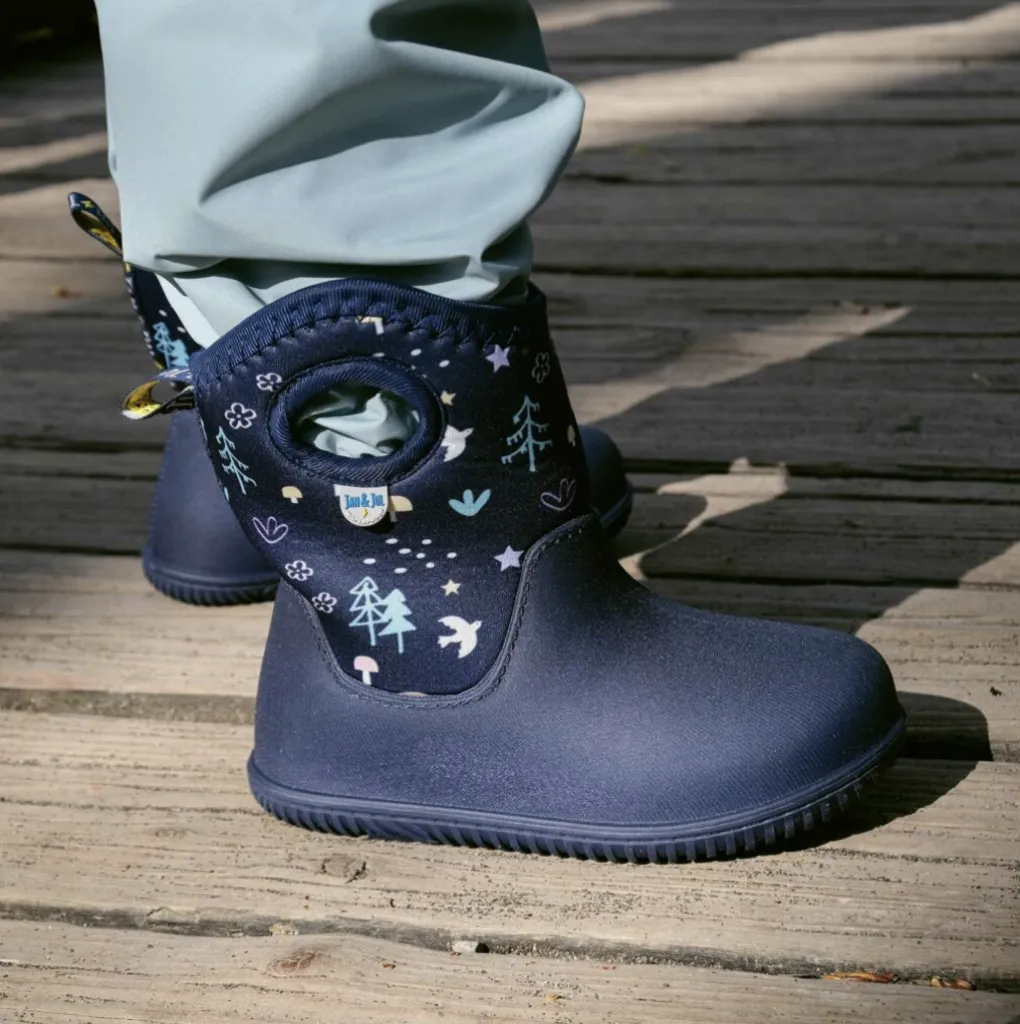 Size 10: Jan & Jul NAVY FOREST Birch Toasty-Dry Lite Winter Rain Boots NEW