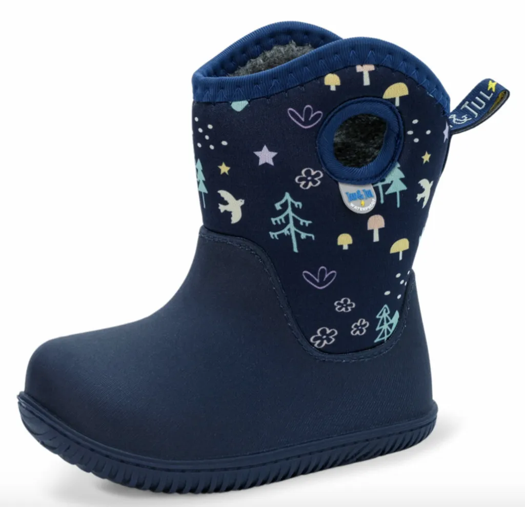 Size 10: Jan & Jul NAVY FOREST Birch Toasty-Dry Lite Winter Rain Boots NEW