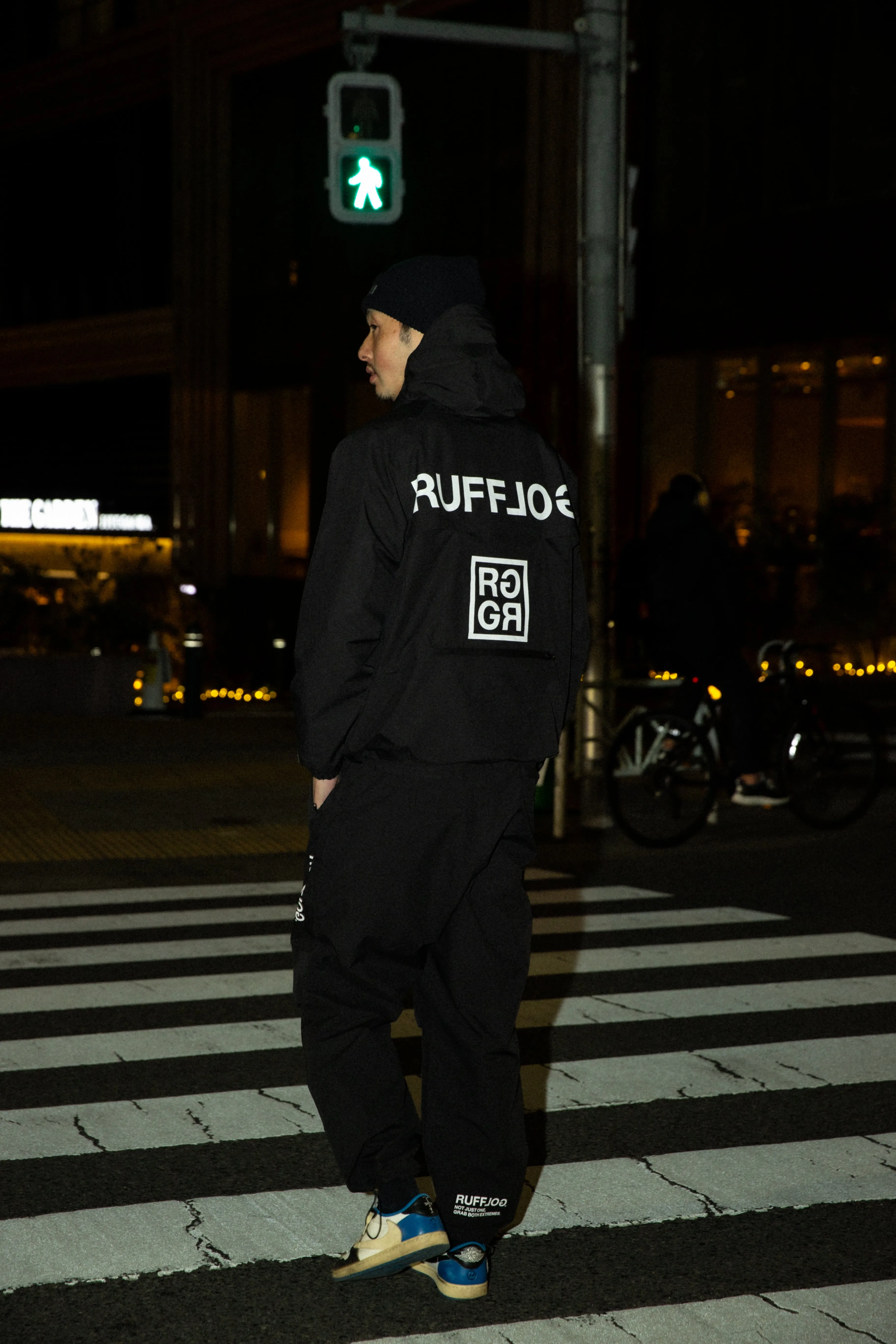 SQUARE LOGO WATERPROOF  PANTS BLACK