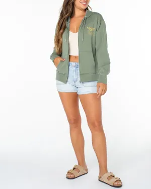 Sweet Rhythm Zip Up Hoodie - Agave Green