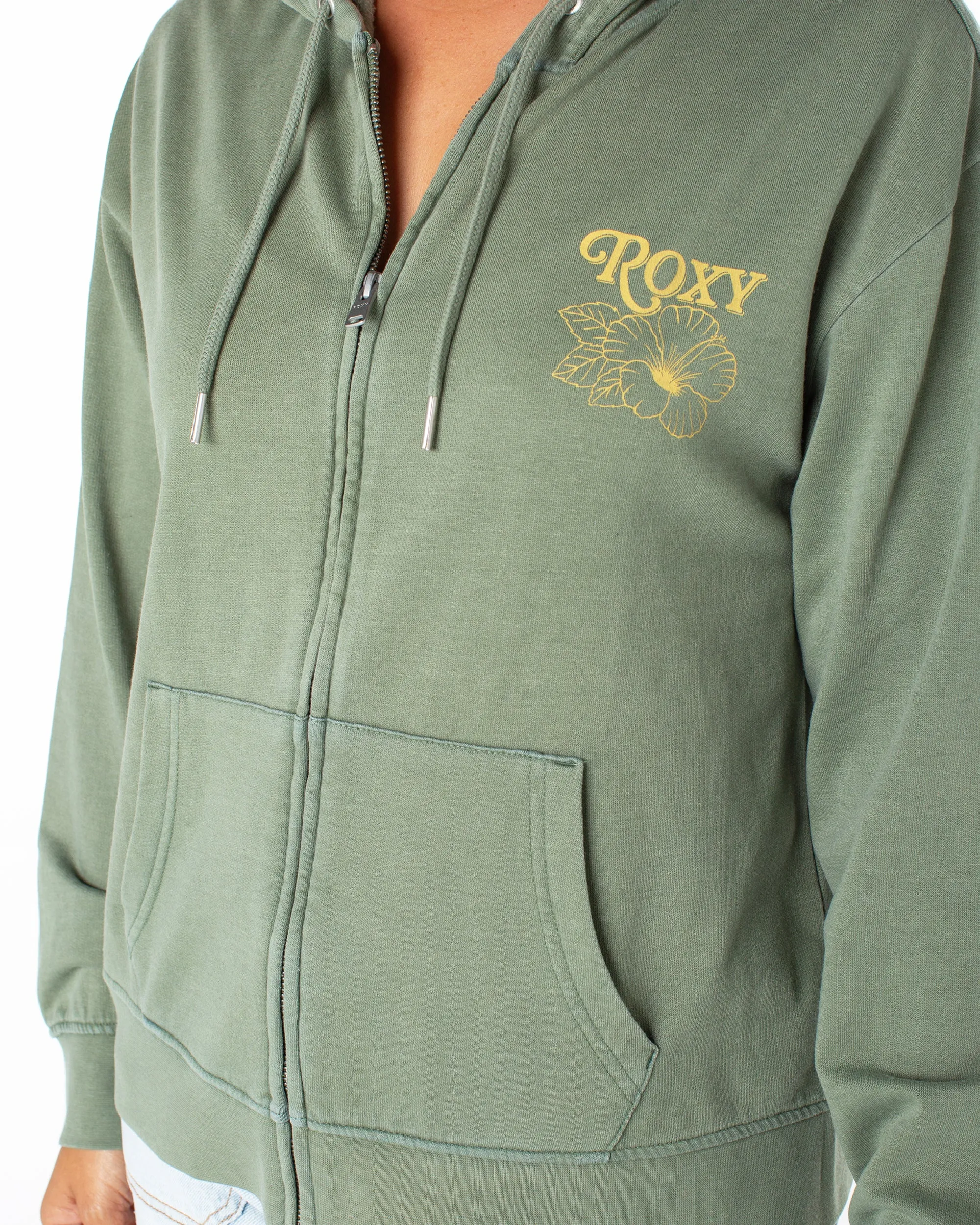 Sweet Rhythm Zip Up Hoodie - Agave Green