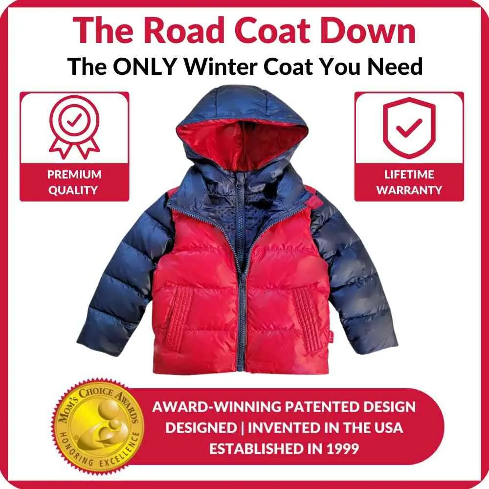 The Road Coat Down - Navy/Red